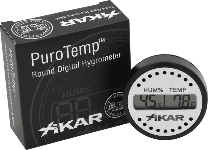 Xikar Round Digital Hygrometer Black & grey