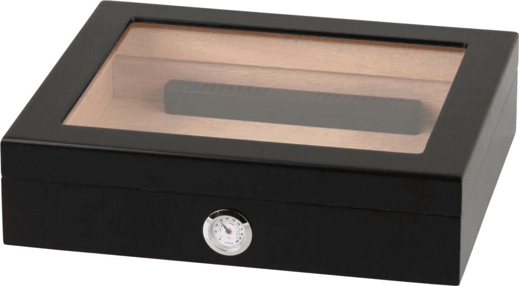 Hauser Humidor Black Matt With Window (20 Cigars) Black